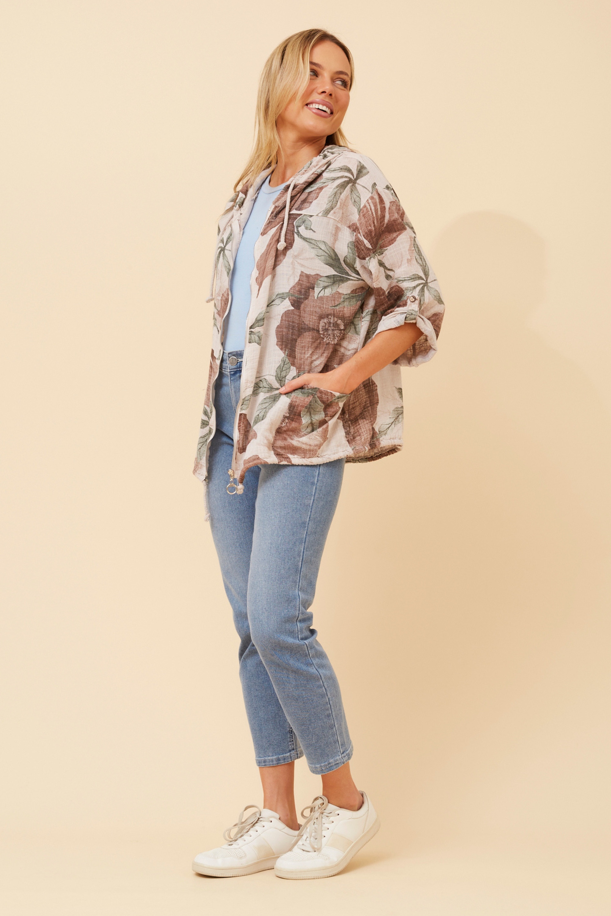 FIORINA FLORAL HOODY JACKET