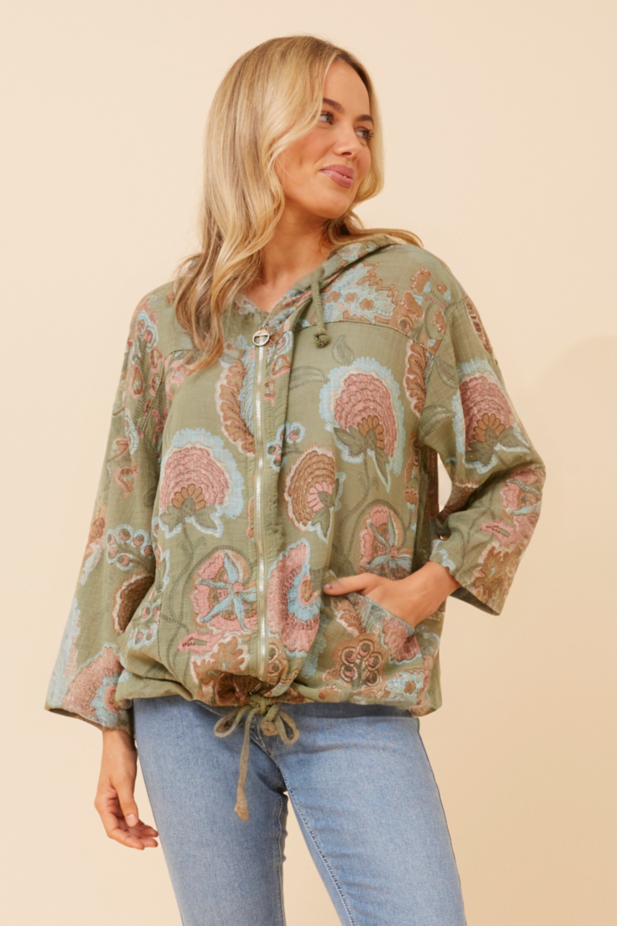 FIORINA FLORAL HOODY JACKET