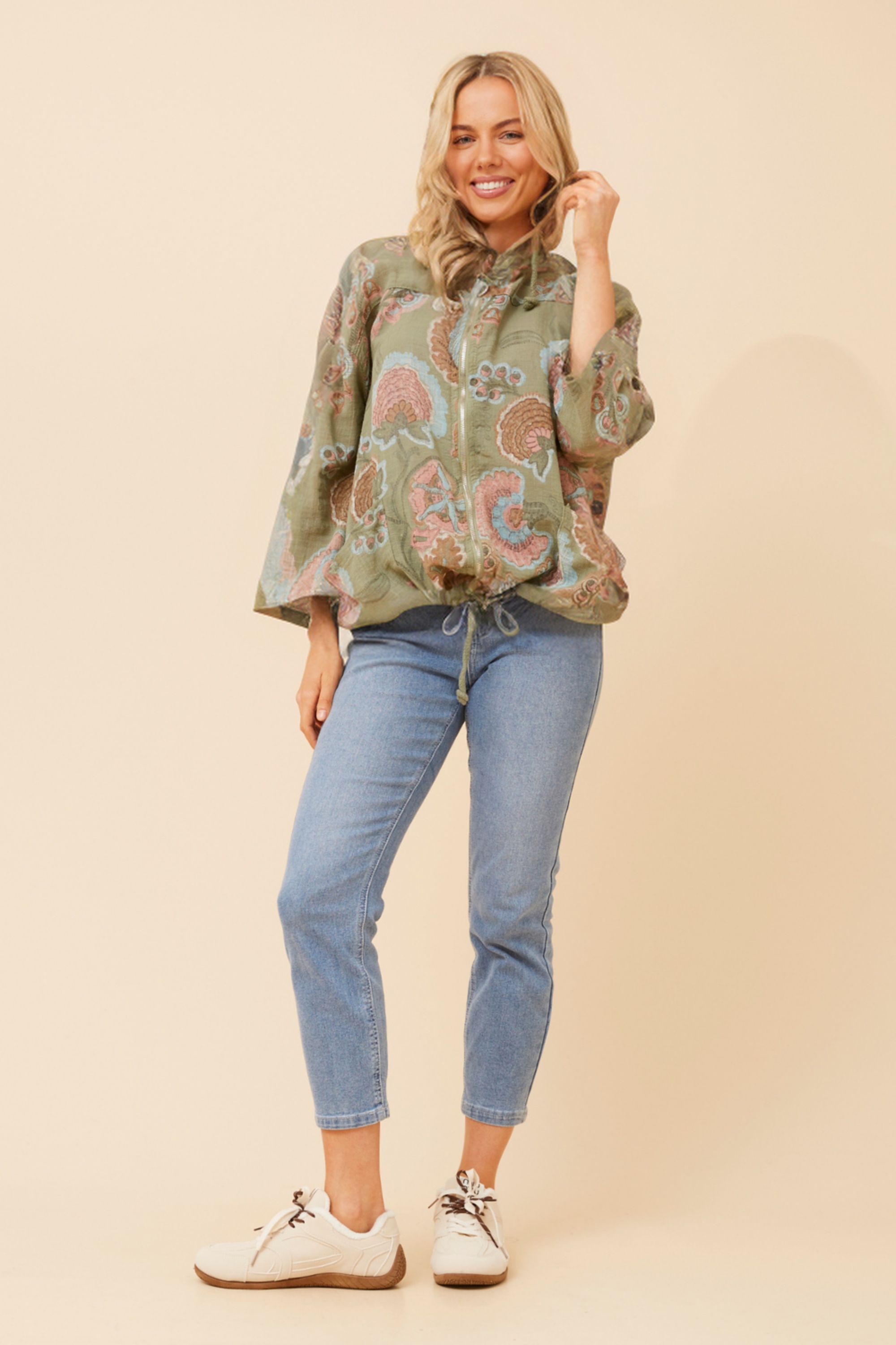 FIORINA FLORAL HOODY JACKET