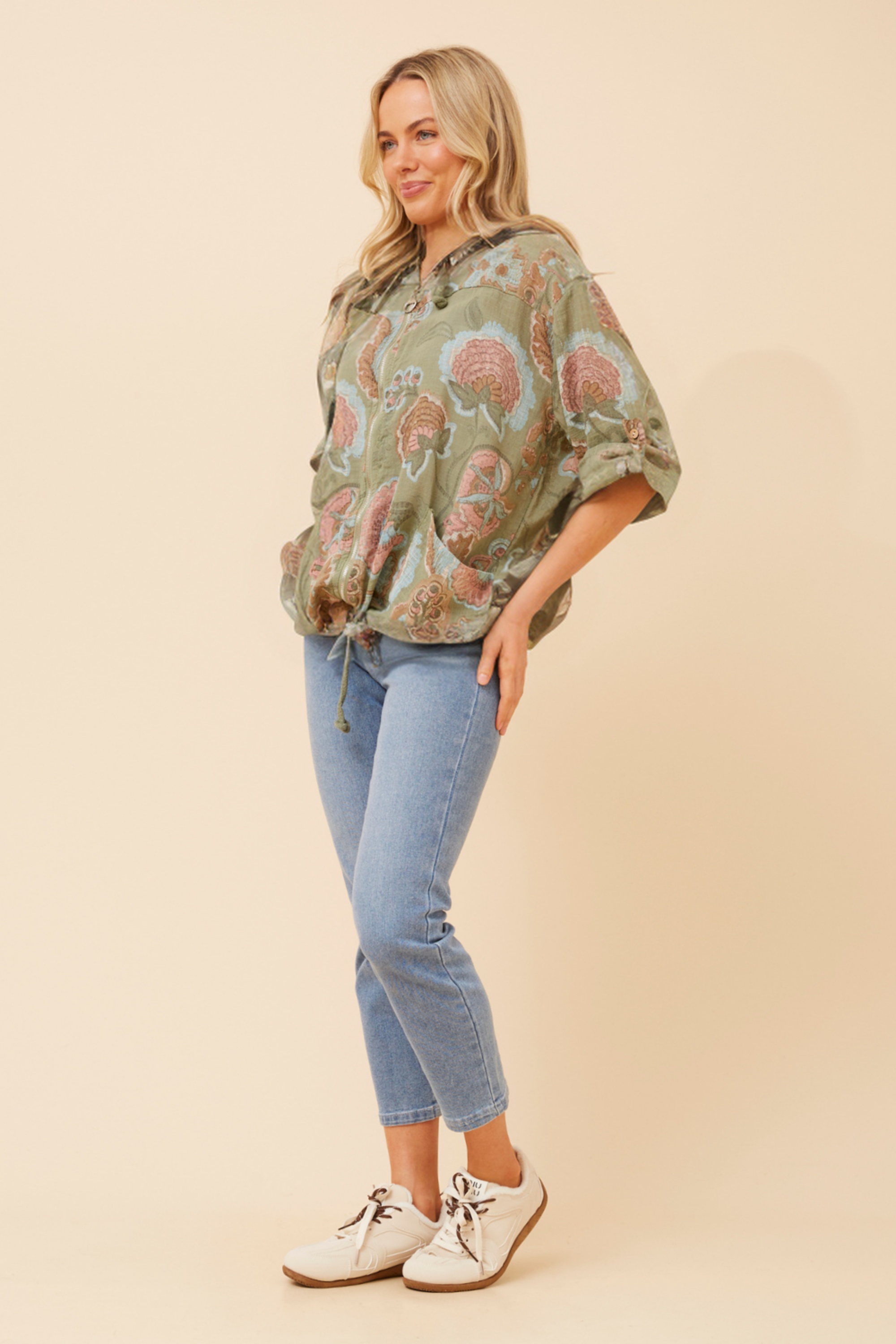 FIORINA FLORAL HOODY JACKET