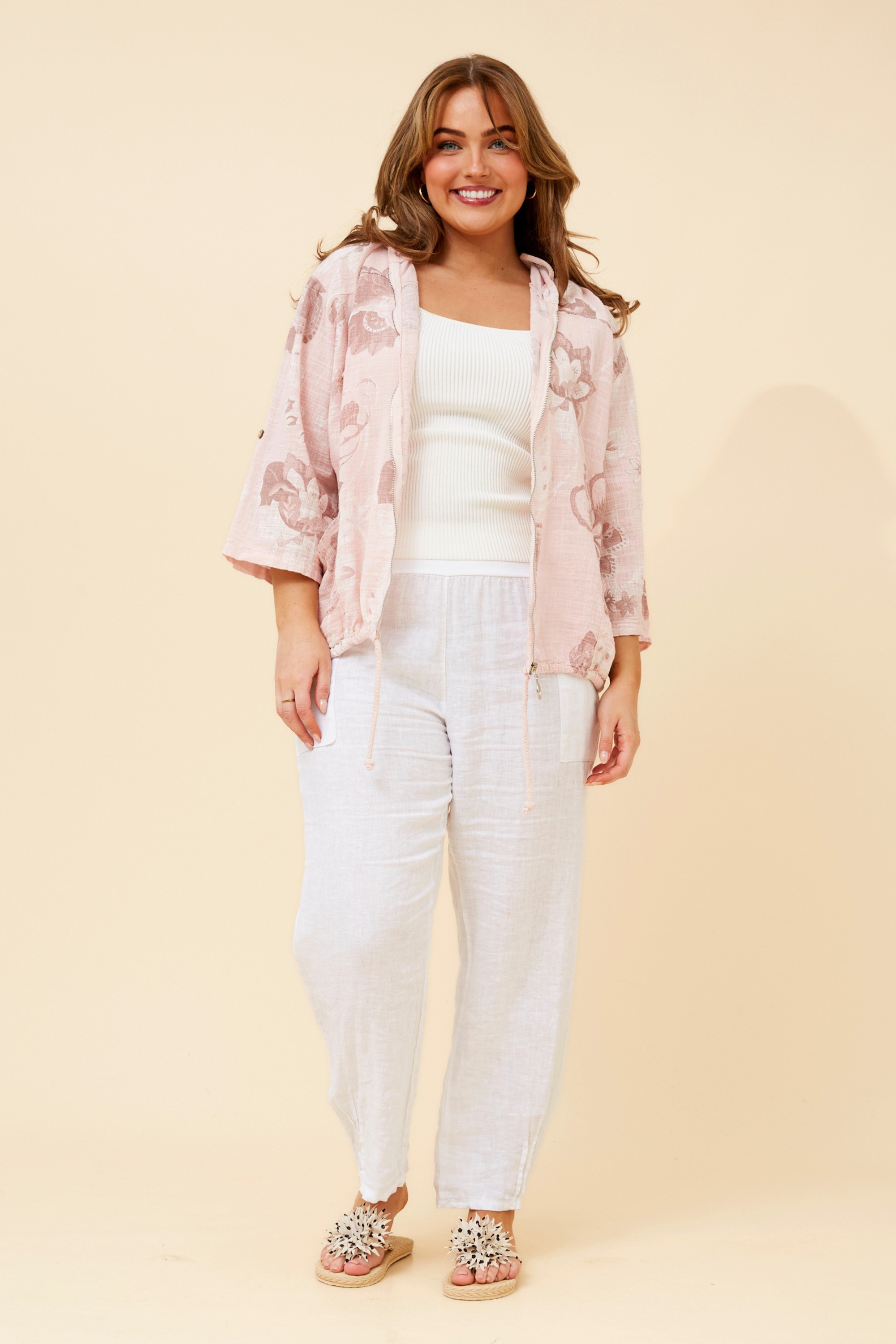 FIORINA FLORAL LINEN JACKET