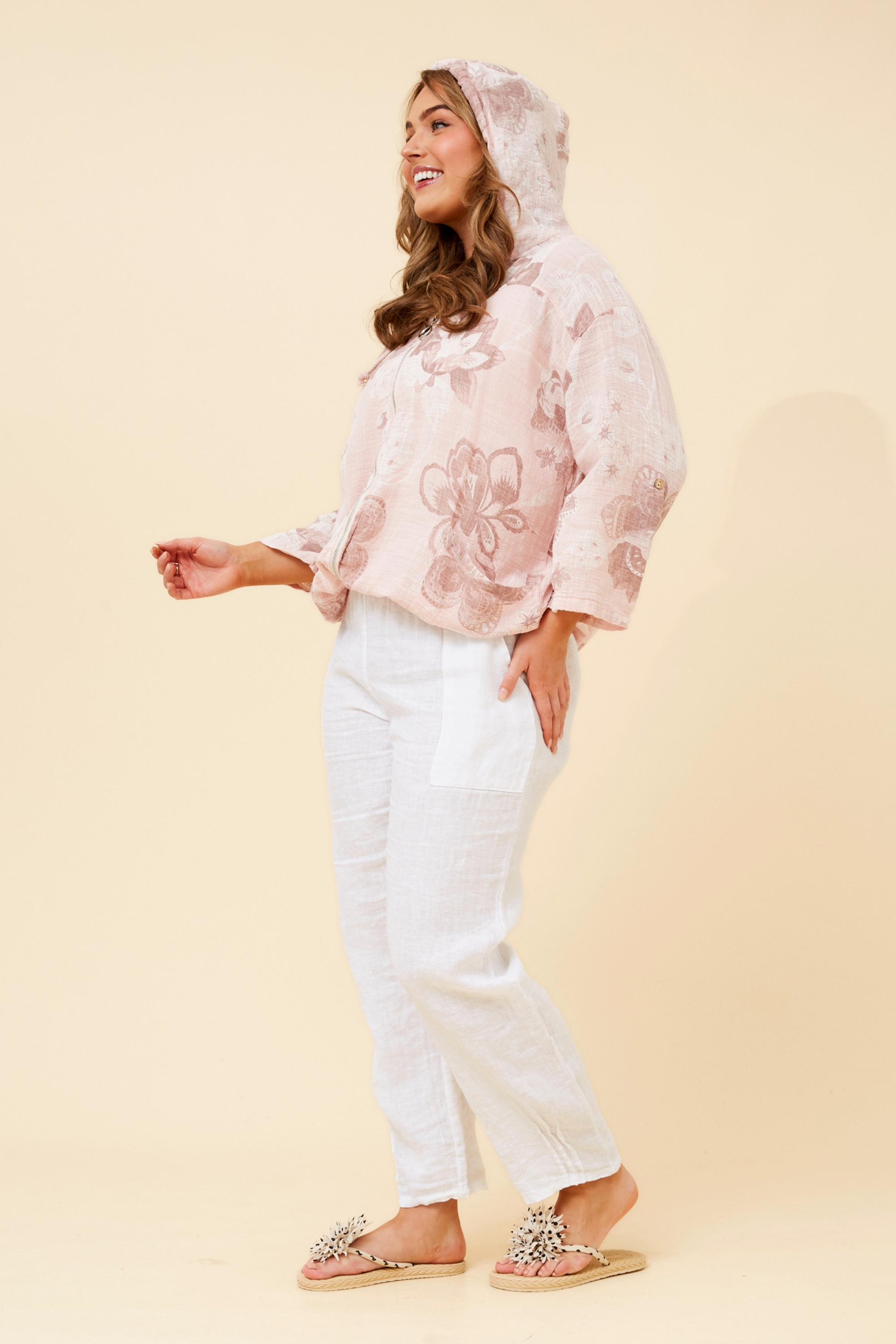 FIORINA FLORAL LINEN JACKET