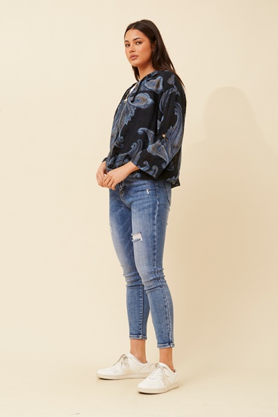 FIORINA PAISLEY PRINT HOODY JACKET