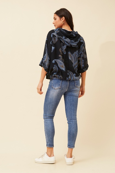 FIORINA PAISLEY PRINT HOODY JACKET