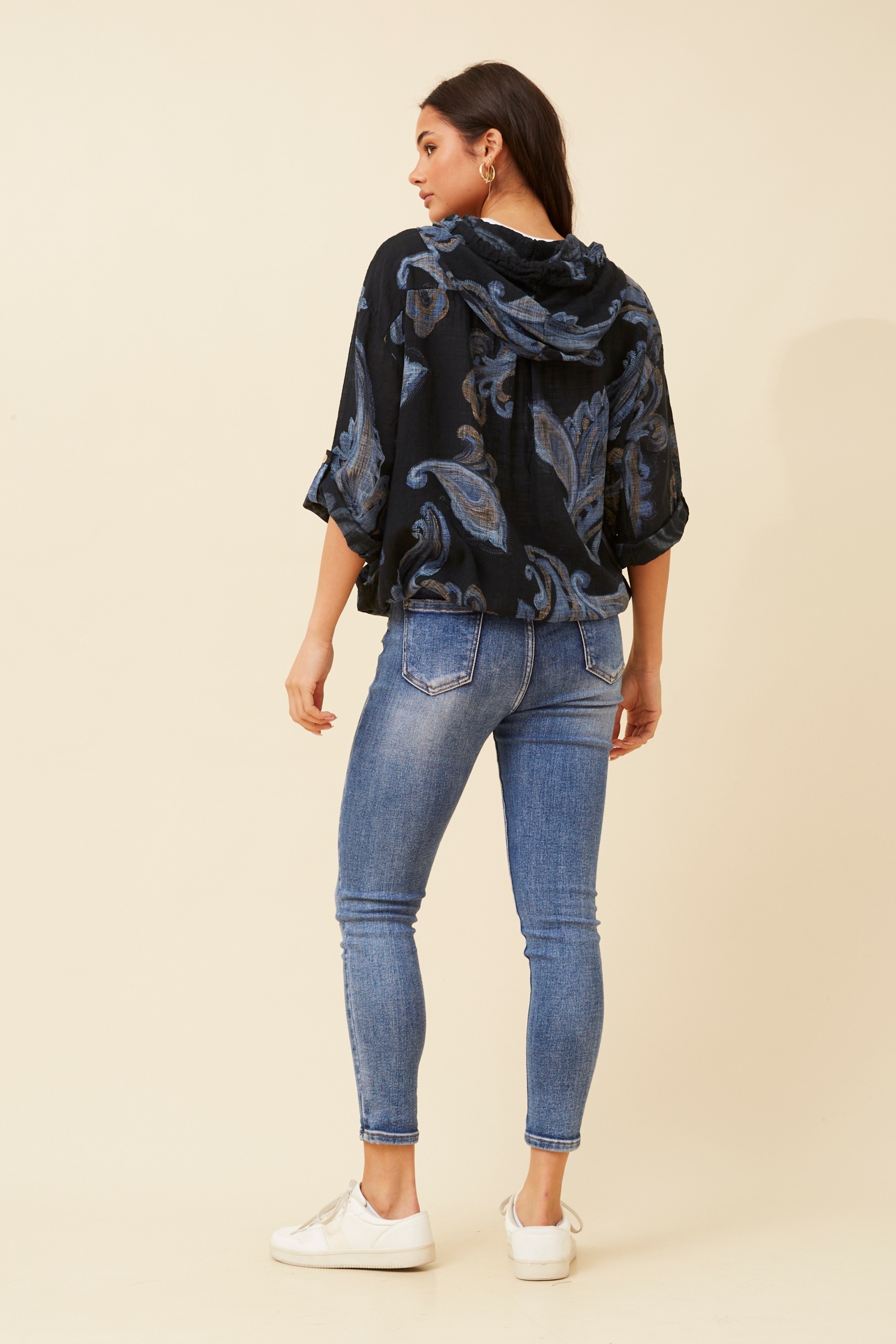 FIORINA PAISLEY PRINT HOODY JACKET