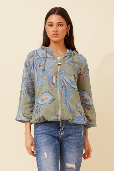 FIORINA PAISLEY PRINT HOODY JACKET