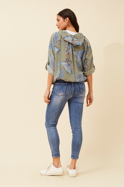 FIORINA PAISLEY PRINT HOODY JACKET