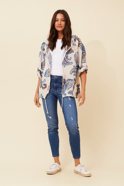 FIORINA PAISLEY PRINT HOODY JACKET