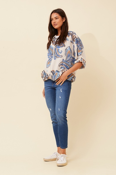 FIORINA PAISLEY PRINT HOODY JACKET