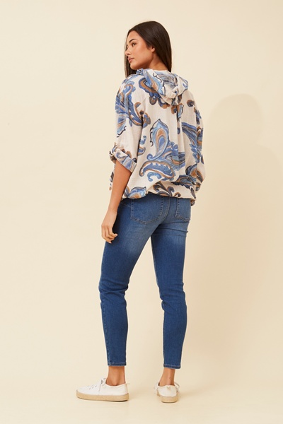 FIORINA PAISLEY PRINT HOODY JACKET