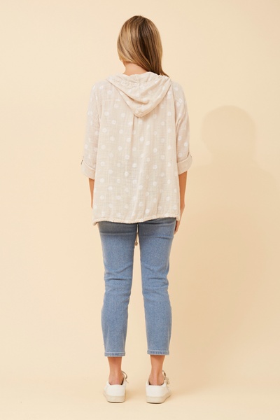 FIORINA POLKA DOT PRINT HOODY JACKET