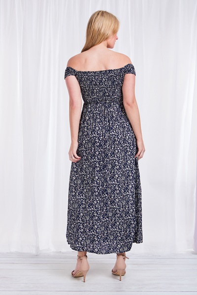 FLORAL BARDOT MAXI DRESS