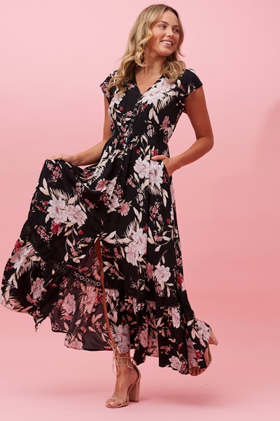 FLORAL BOHO MAXI DRESS | FEMME Connection