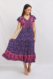 Floral Boho Midi Dress