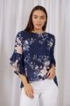 Floral Flute Sleeve Blouse