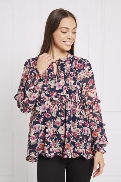 FLORAL FRILL DETAIL TOP