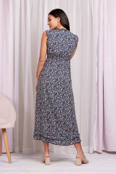 FLORAL FRILL MAXI DRESS