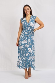 Floral Frill Maxi Dress