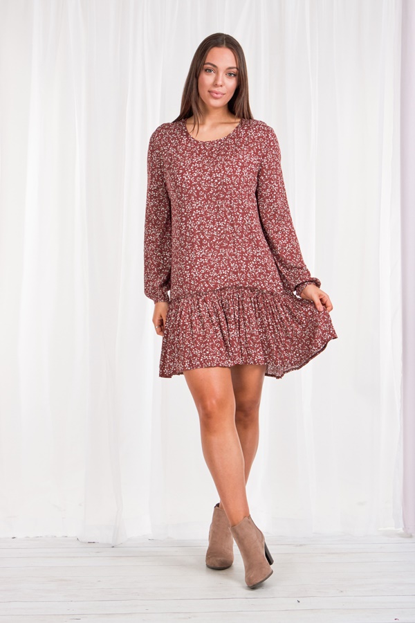 Floral frill SMOCK DRESS