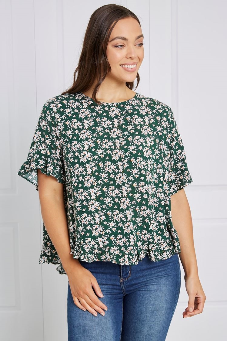 FLORAL FRILL TOP