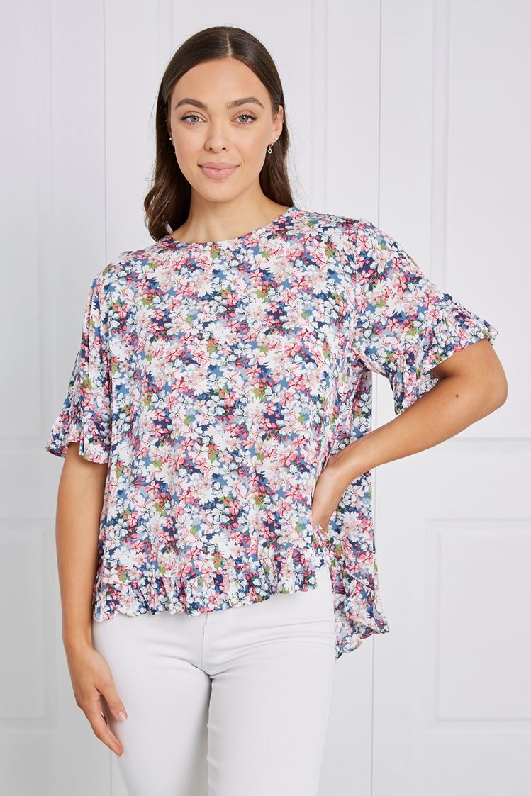 FLORAL FRILL TOP