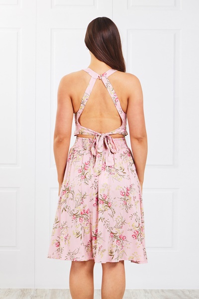 Floral High Neck Dress