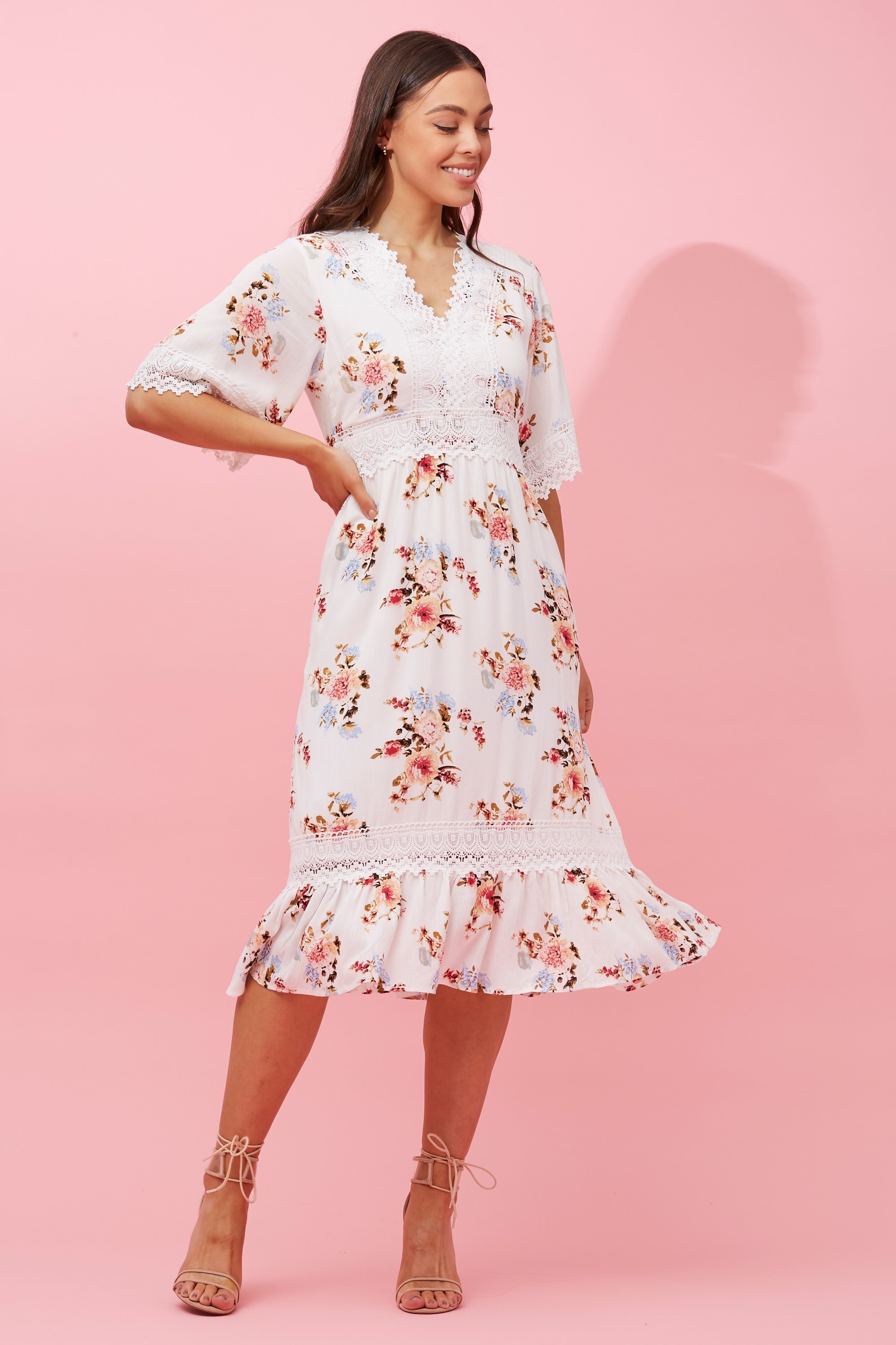 white floral dress australia