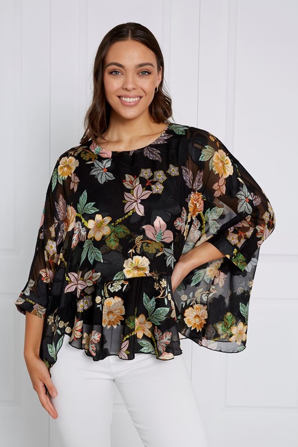 FLORAL LAYERED BLOUSE