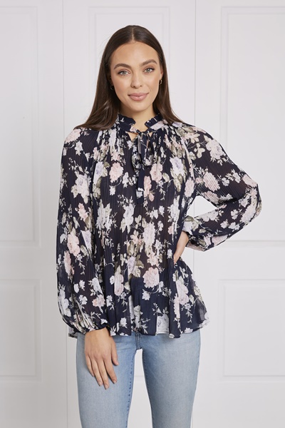 FLORAL PLEAT TOP