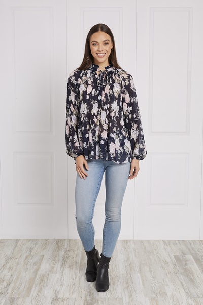 FLORAL PLEAT TOP