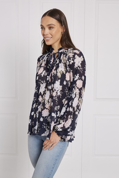 FLORAL PLEAT TOP