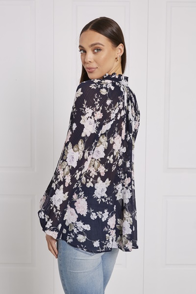 FLORAL PLEAT TOP