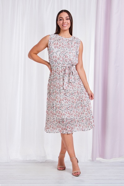 FLORAL PLEATED DRESS