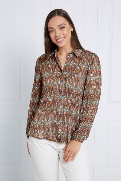 FLORAL PLEATED SHIRT | FEMME Connection