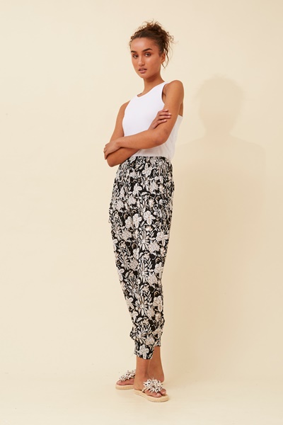 FLORAL PRINT HAREM PANTS