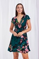 FLORAL PRINT WRAP DRESS