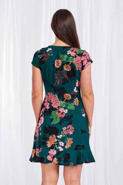 FLORAL PRINT WRAP DRESS