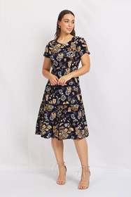 Floral Printed Tiered Dress