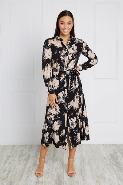 FLORAL SHIRT DRESS