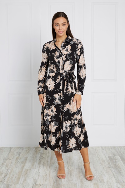 FLORAL SHIRT DRESS