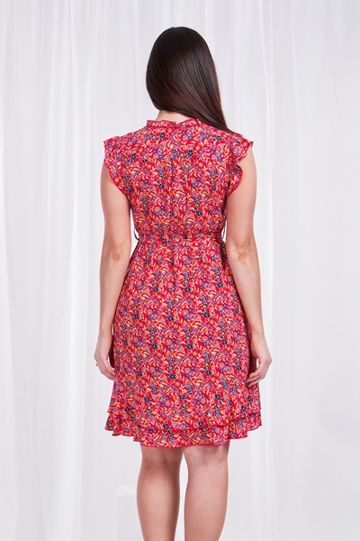 FLORAL TIE WAIST TEA DRESS
