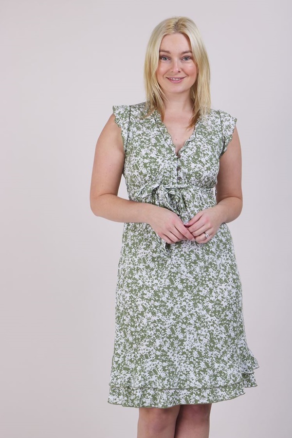 FLORAL TIE WAIST TEA DRESS FLORAL TIE WAIST TEA DRESS