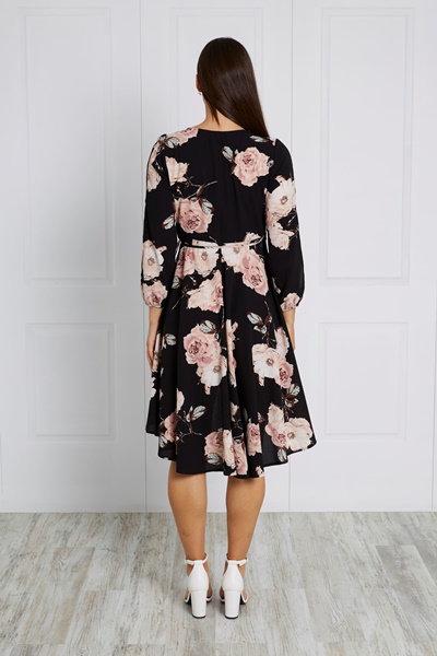 FLORAL WRAP DRESS
