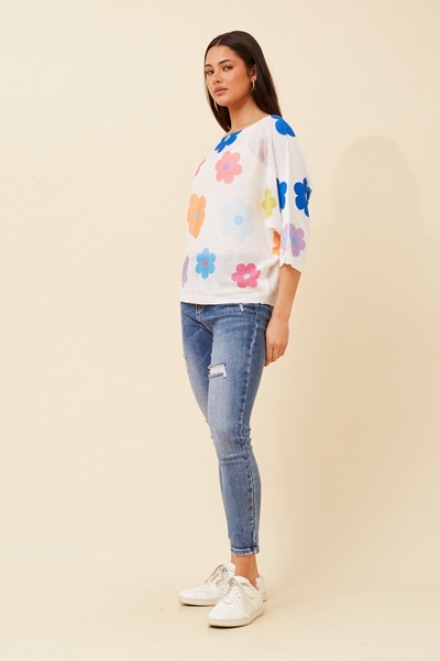 FLORELLA FLORAL KNIT TOP