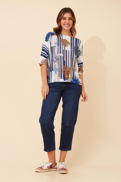 FLORELLA PALM TREE PRINT PULLOVER