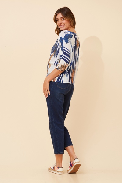 FLORELLA PALM TREE PRINT PULLOVER