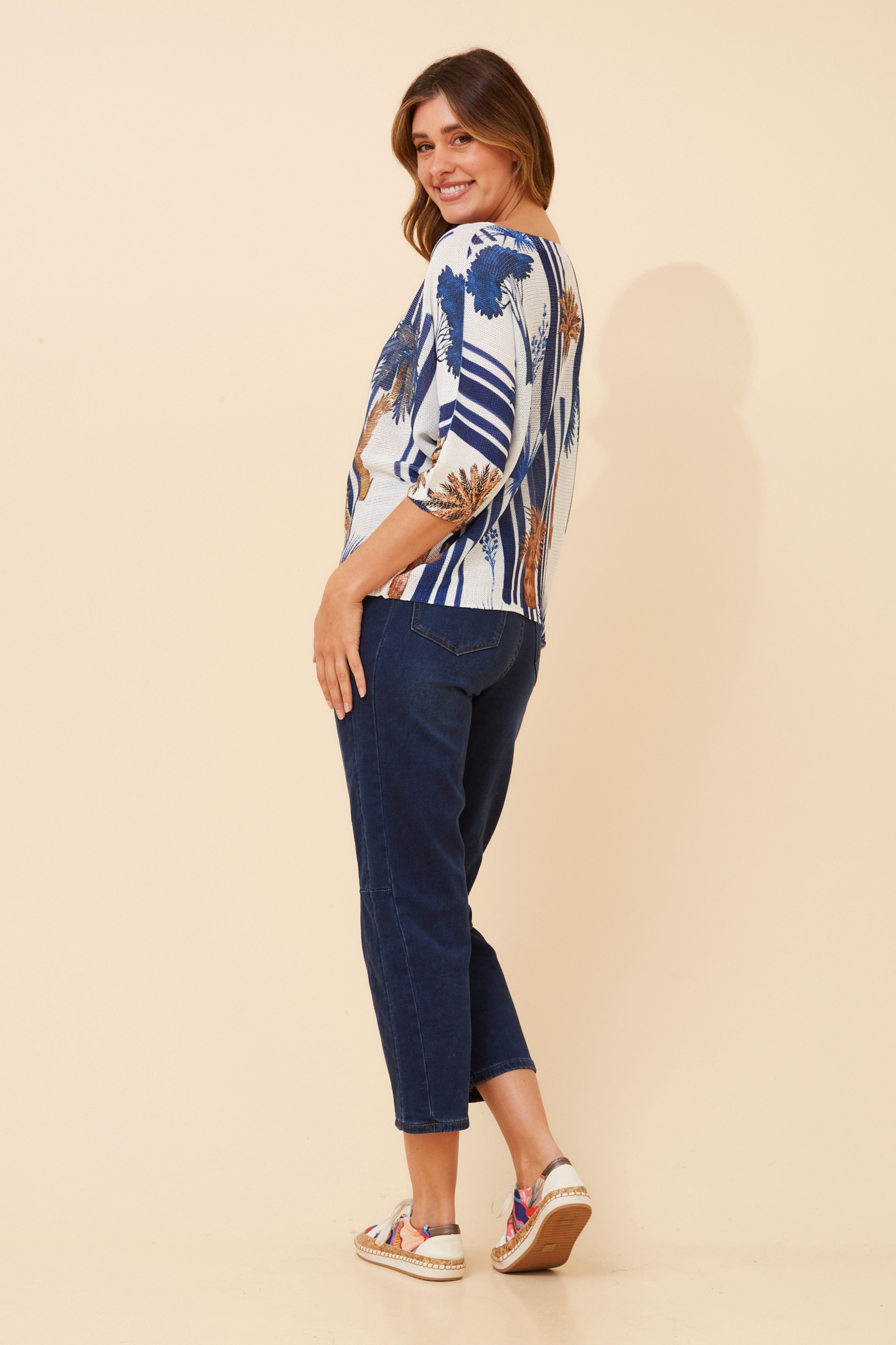 FLORELLA PALM TREE PRINT PULLOVER