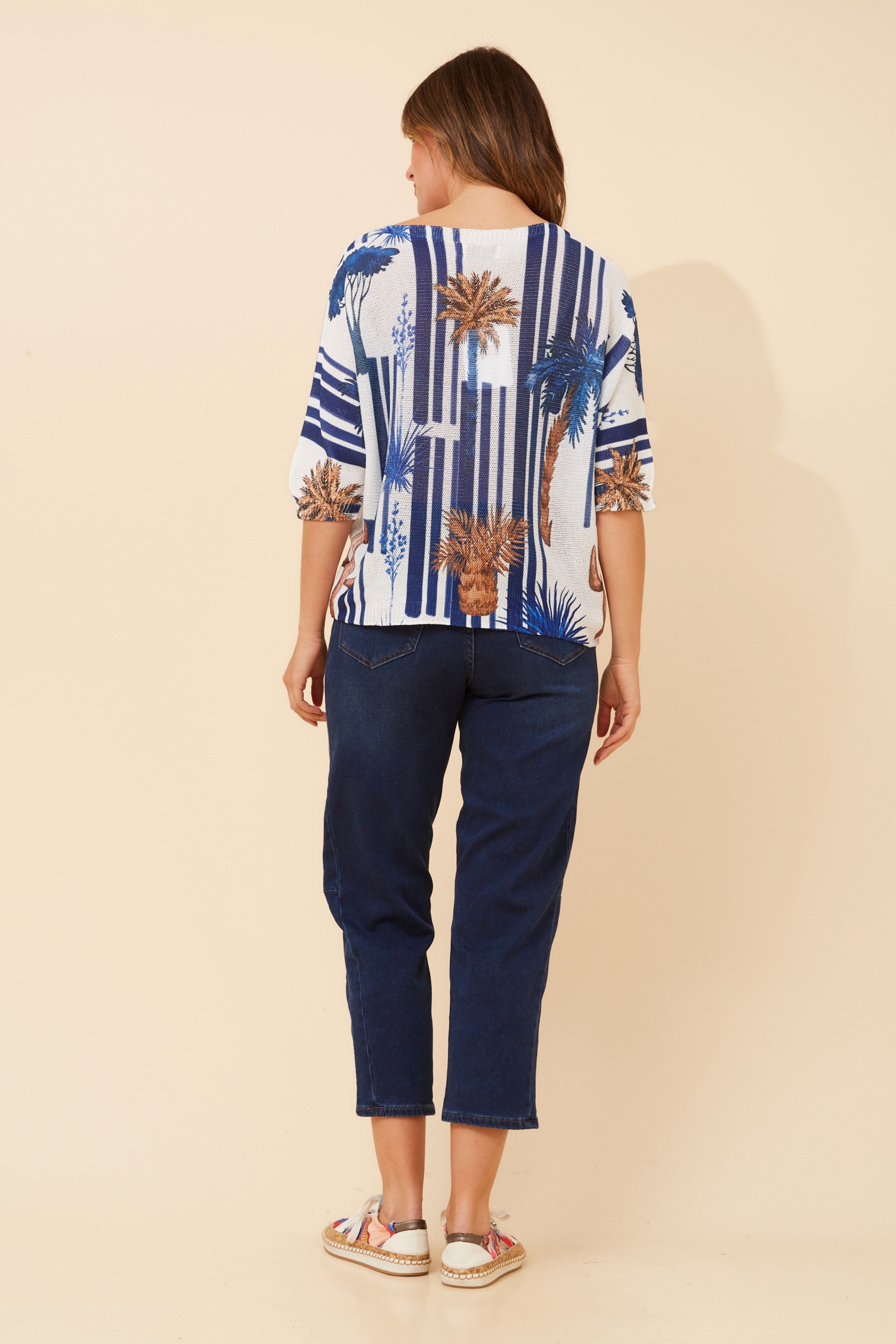 FLORELLA PALM TREE PRINT PULLOVER