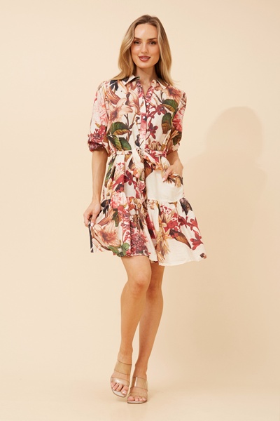 FLORIANA FLORAL SHIRT DRESS