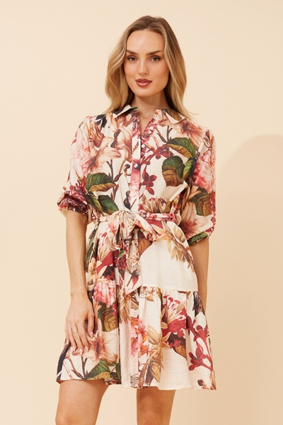 FLORIANA FLORAL SHIRT DRESS
